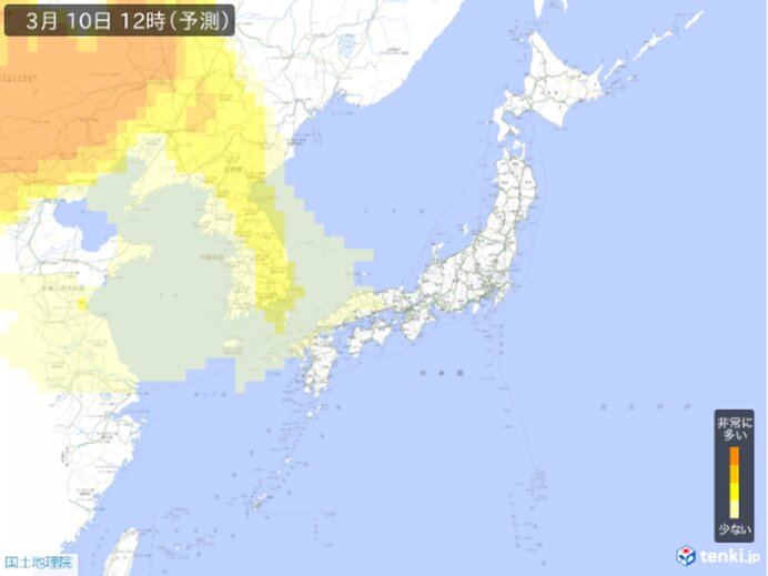 九州 10日(金)から11日(土)は黄砂飛来の可能性 北部を中心に春がすみ