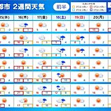 桜の季節　天気は短い周期変化　春分の日は天気の崩れ早まる可能性も　2週間天気