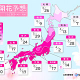 2023年桜開花予想(第5回)　来週にかけて桜開花ラッシュ　東京は23日満開予想