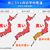 1か月予報　高温続き、桜開花・満開早まる　東・北日本の太平洋側など雨量多く