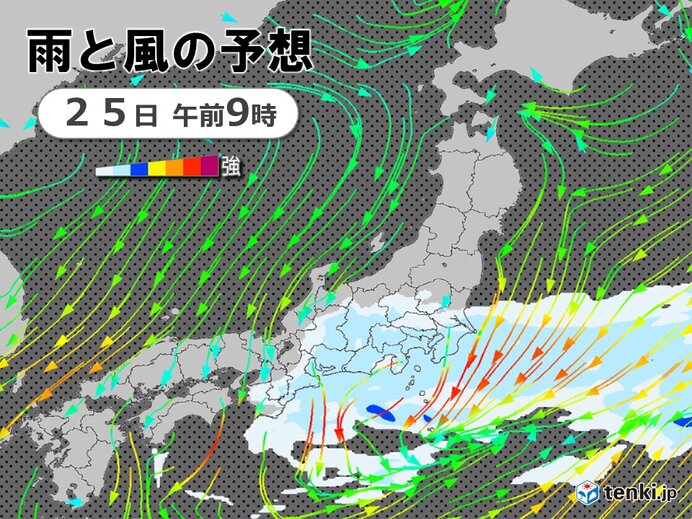 土曜日の天気　太平洋側を中心に雨　気温が大幅ダウン