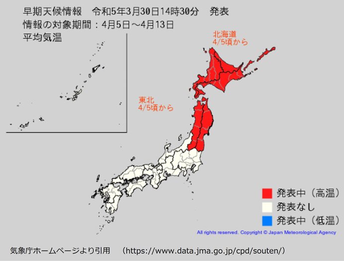 季節先取りの暖かさに