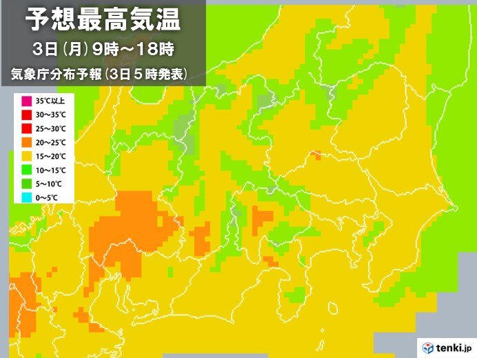 この時期らしい気温