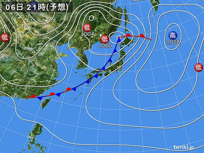 きょう6日　広く雨や雷雨　局地的に激しい雨