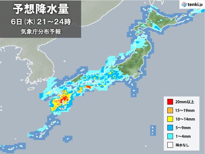 きょう6日は広く雨や雷雨　局地的に激しい雨　7日にかけて警報級の大雨の恐れも