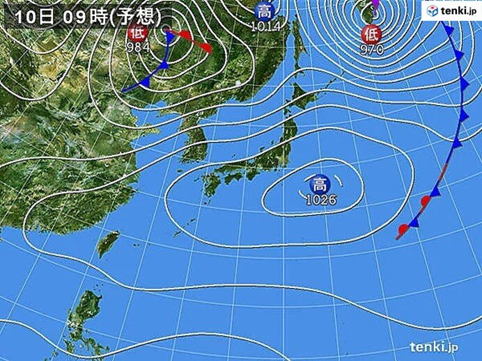 あす10日朝　霜がおりるくらい冷える