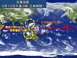 南の海上に熱帯擾乱　赤道を挟んでもう一つ　双子低気圧とエルニーニョ現象の関係