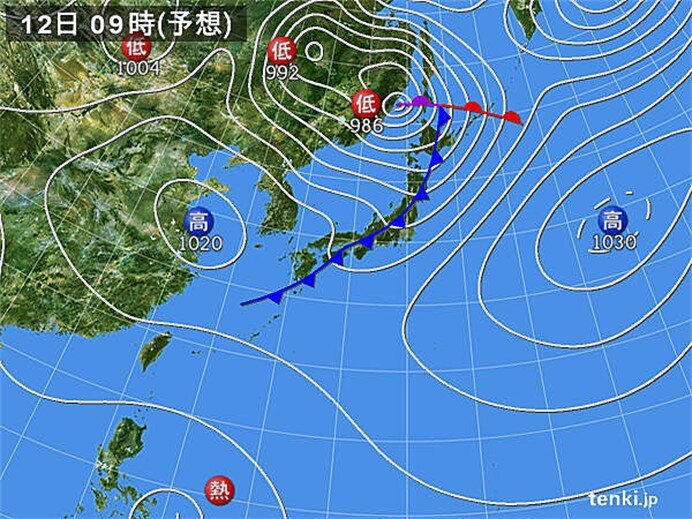 あすは雷雨の所も