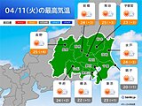 きょう11日の関東甲信　熊谷や長野で夏日に　水戸は6月中旬並み　急な暑さに注意