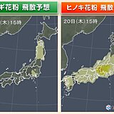 花粉シーズン終盤も　きょうは「ヒノキ花粉」を中心に飛散　あすは「黄砂」にも注意