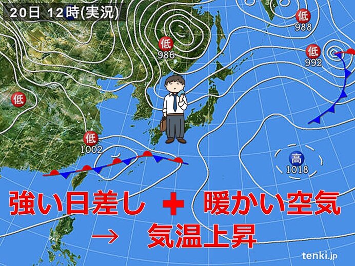 関西　20日(木)京都は29度　大阪など多くの地点で25度以上の夏日に