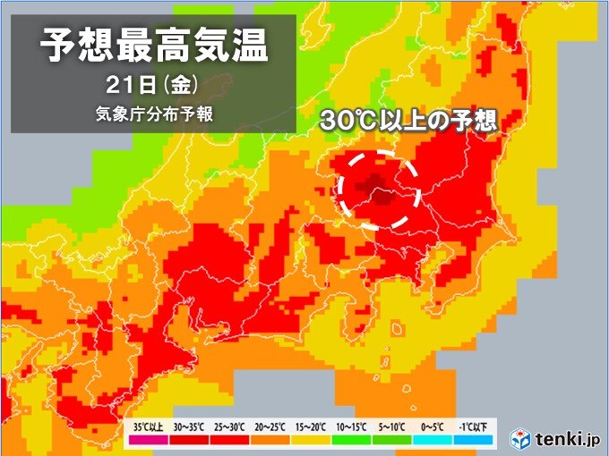 関東で今年初の真夏日か