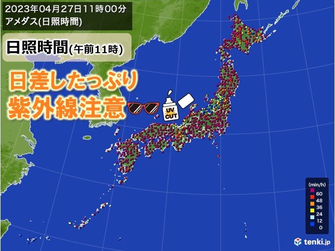 北から南まで日差したっぷり　紫外線は「非常に強い」所も　GWも日焼け対策を万全に
