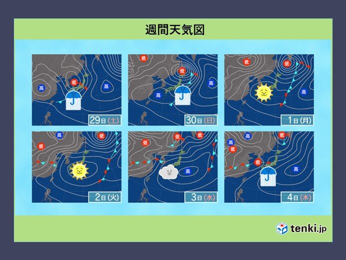 GW　1日～3日は行楽日和　4日以降は天気ぐずつく