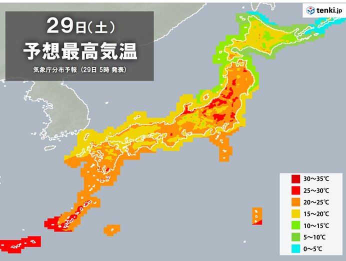 関東甲信、北陸、東北　夏日地点増加
