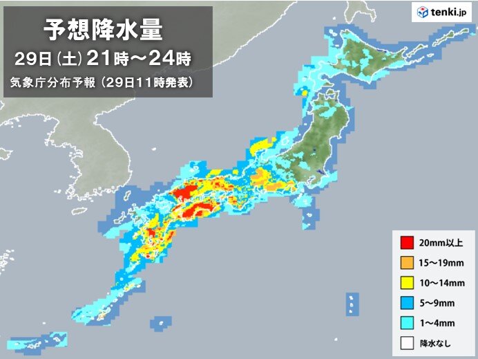 西日本の雨　今夜からあすの明け方がピーク