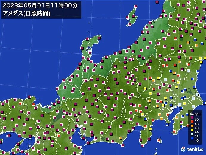 内陸部を中心に日差し　気温上昇