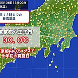 東京都内で今年初の真夏日　八王子市で30.0℃　あす7日は気温急降下