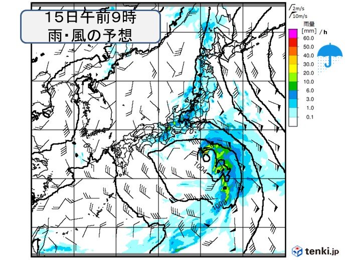 15日にかけて近畿～関東は大雨になる所も　天気が回復する地域も急な雨や雷雨に注意