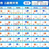 2週間天気　今週半ばは東京都心でも真夏日か　西日本の太平洋側は大雨に注意