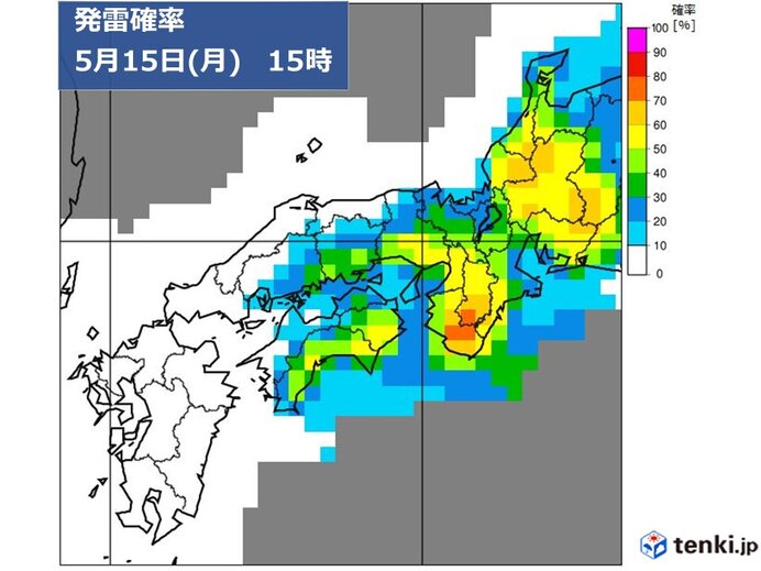 上空の寒気や気温の上昇で大気の状態がかなり不安定　局地的に雲が発達か