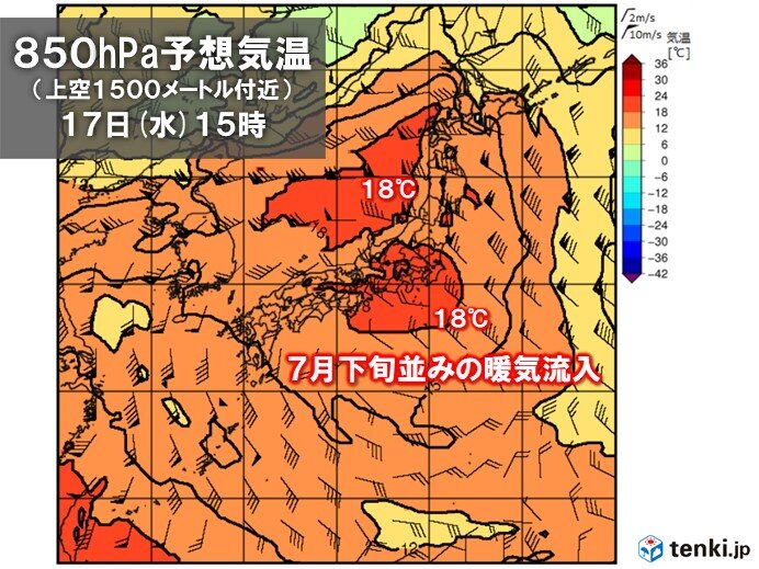 季節外れの暖気と日差しで気温上昇