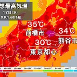 関東　明日・明後日は5月とは思えない暑さ　猛暑日も　東京都心2日連続の真夏日予想