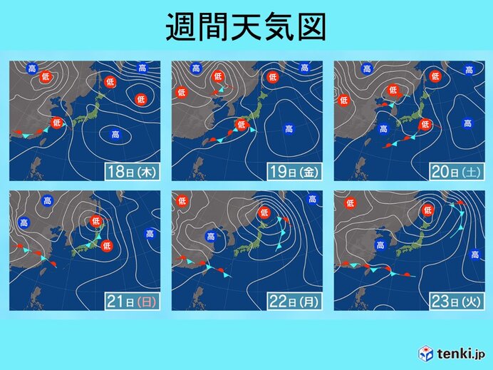 次第に南西諸島付近に前線延びる