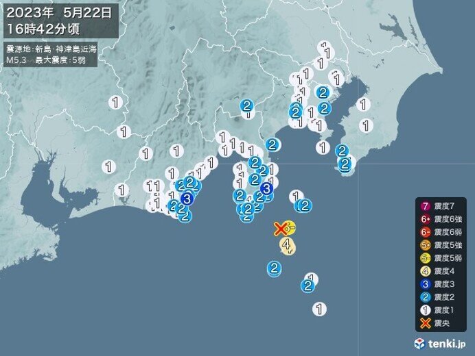 伊豆諸島北部　あす23日は雨