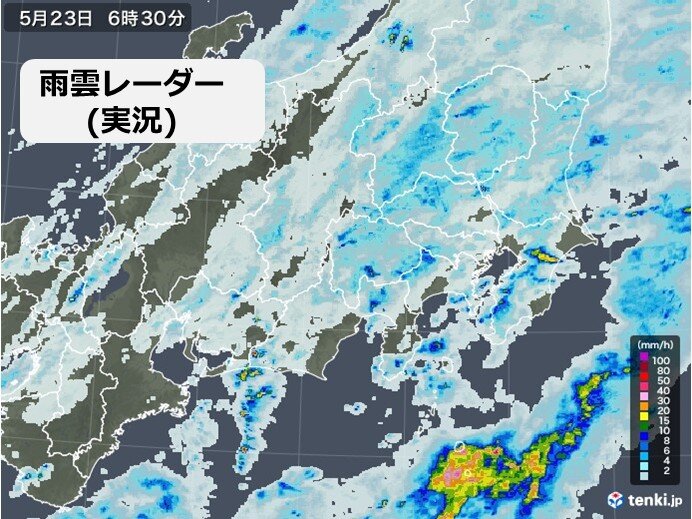 きょう23日(火)　傘の手放せない一日