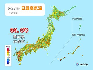 きょう28日は蒸し暑かった所も　あす29日は広く雨　関東～四国を中心に気温ダウン