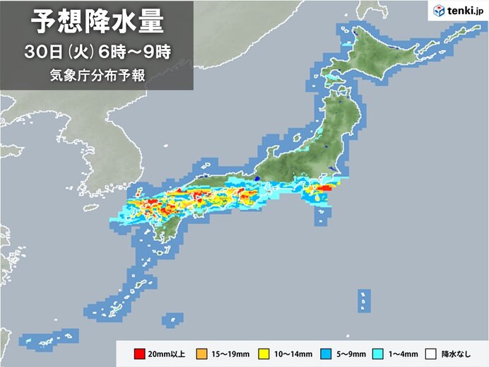 台風と梅雨前線　大雨に警戒