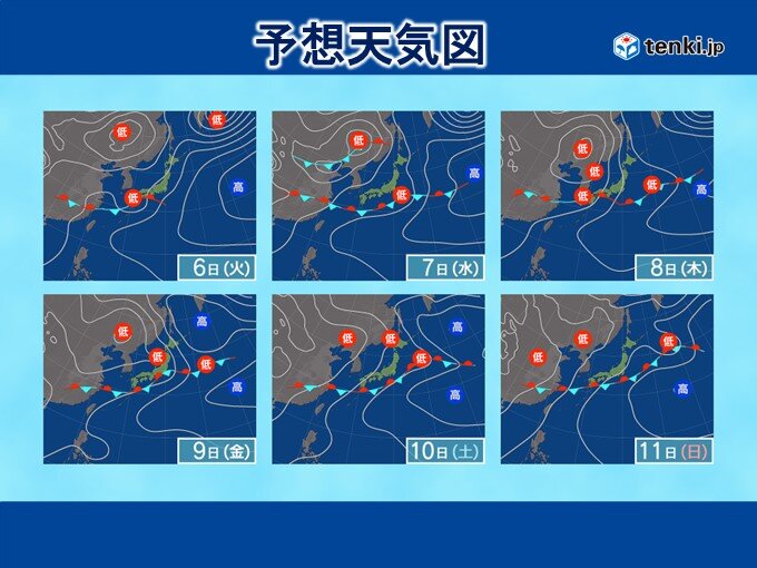 この先は梅雨前線が西～東日本付近に停滞