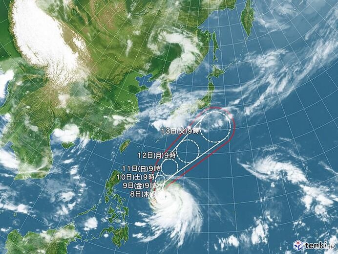 台風3号 日本の南海上へ北上