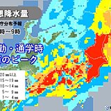 9日の関東　通勤・通学時は雨のピーク　激しい雨や雷雨　午後は雨がやんでムシムシ