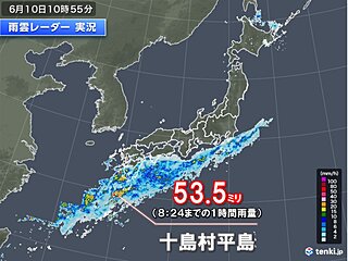 鹿児島県で1時間50ミリ以上滝のような雨　今夜から再び九州～紀伊半島で大雨の恐れ