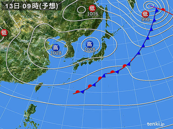 あすの天気　広く行楽日和