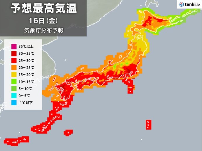 16日の最高気温 関東や東海で昨日より上昇 東京都心は真夏日予想 熱中症に警戒｜愛媛新聞ONLINE