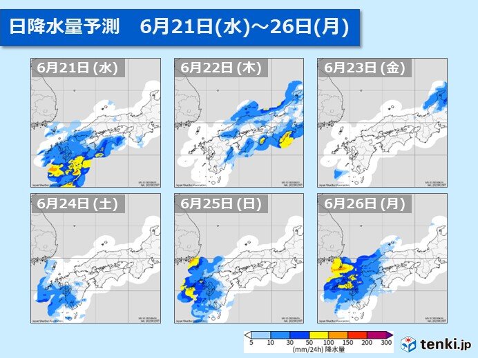 あさって水曜日以降　梅雨空戻る