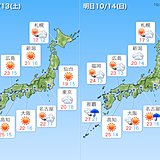 土日の天気　秋を実感できる週末に