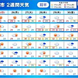 2週間天気　梅雨前線北上　九州～東北は梅雨最盛期の大雨に注意　一段と蒸し暑く