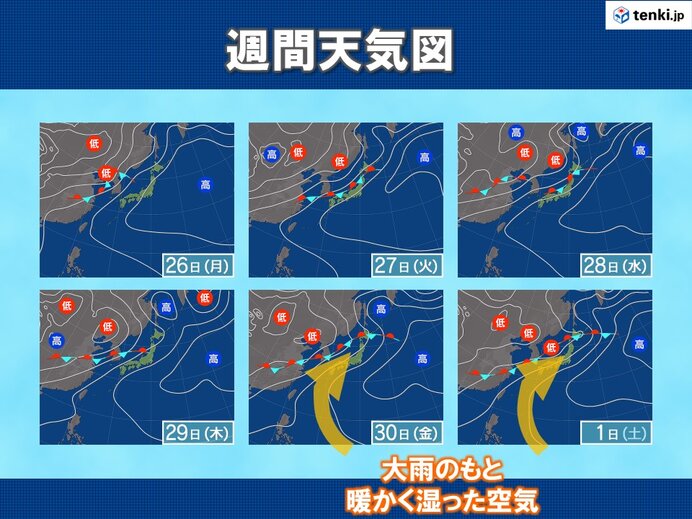 梅雨前線北上　沖縄は梅雨明け秒読み　本州は梅雨の最盛期へ