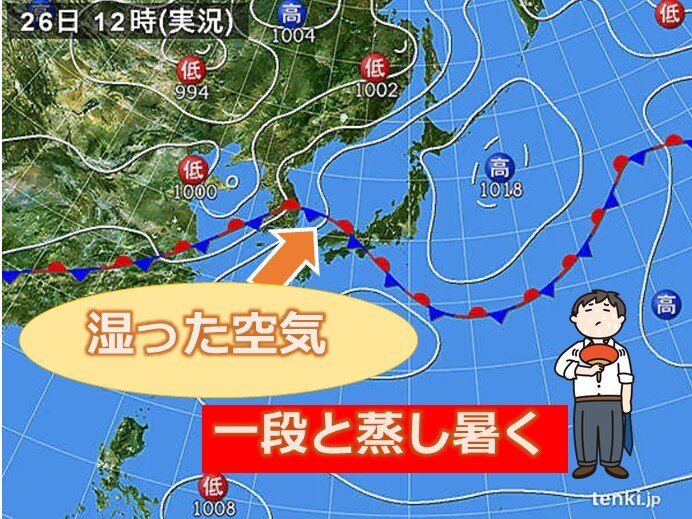 今後西日本は梅雨末期の大雨に注意　蒸し暑い空気に覆われ熱帯夜の所も