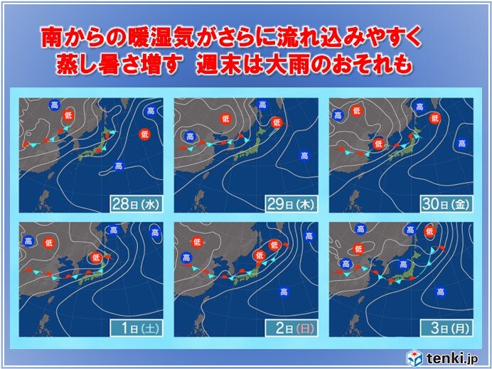 この先、梅雨前線は本州付近から日本海で停滞