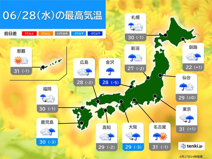 あす28日も暑さ続く
