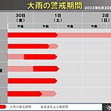 西日本～北日本　災害級の大雨の恐れ　線状降水帯発生の可能性も　各地の警戒期間は