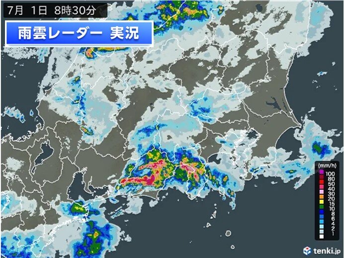 雨の範囲広がる