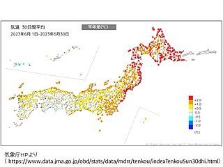 6月は西・東日本で大雨　北日本で高温に　梅雨明けと盛夏～初秋の暑さの見通し