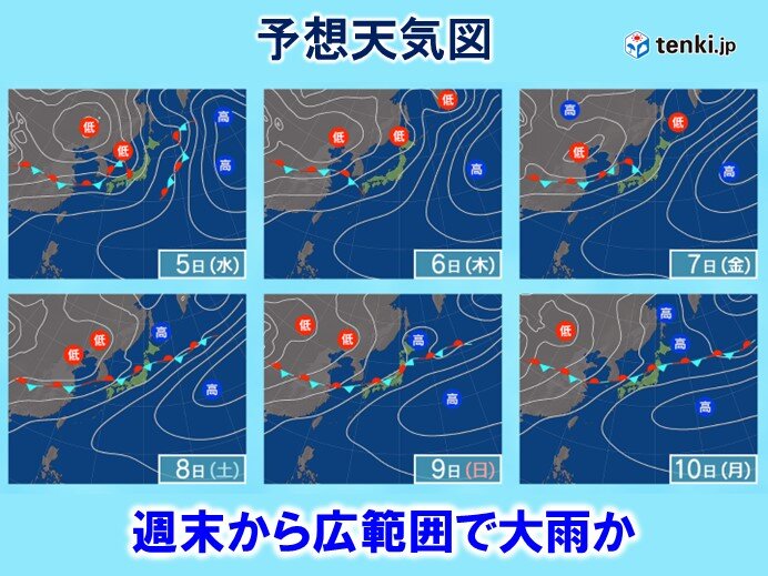 4日(火)～10日(月)　たびたび大雨に