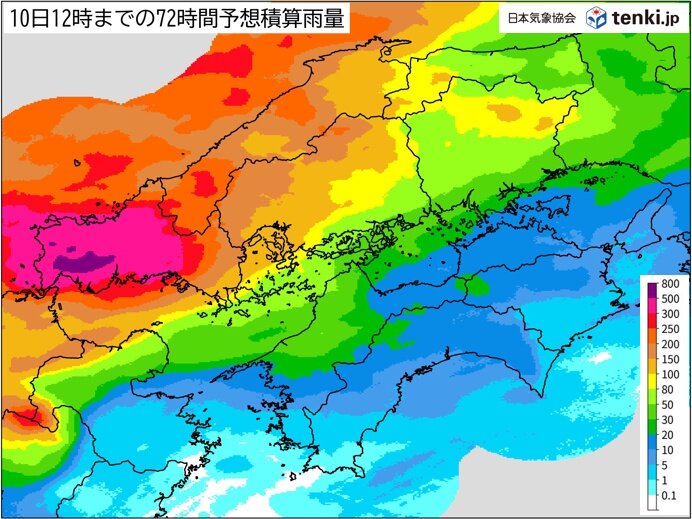 中国地方　10日(月)にかけて断続的に雨